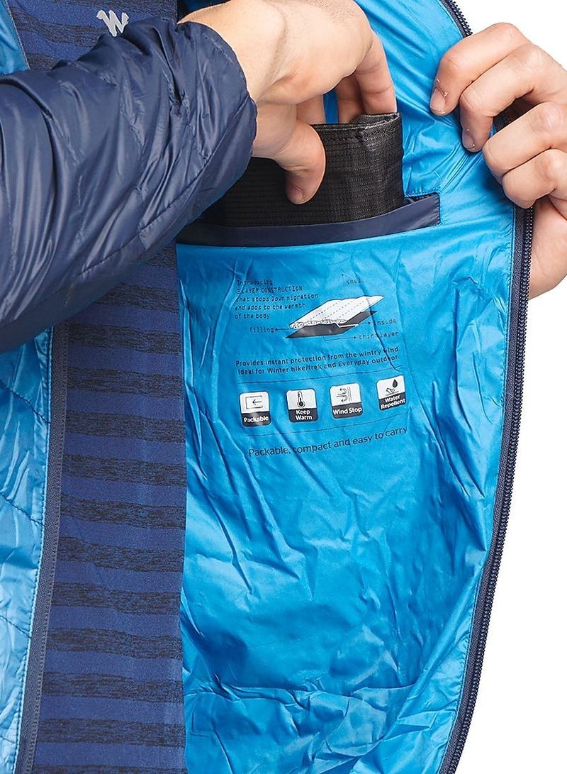 WILDCRAFT جاكيت تسلق داون مزود بغطاء رأس للرجال HYPAWARM™ - أسود ونيلي. الحجم (كبير) (الصدر) 1.13 (متر) (الطول) 74 (سم). (الحجم) L ,رقم الجزء: 8903338367543 , (الوزن) 250غ - Image 5