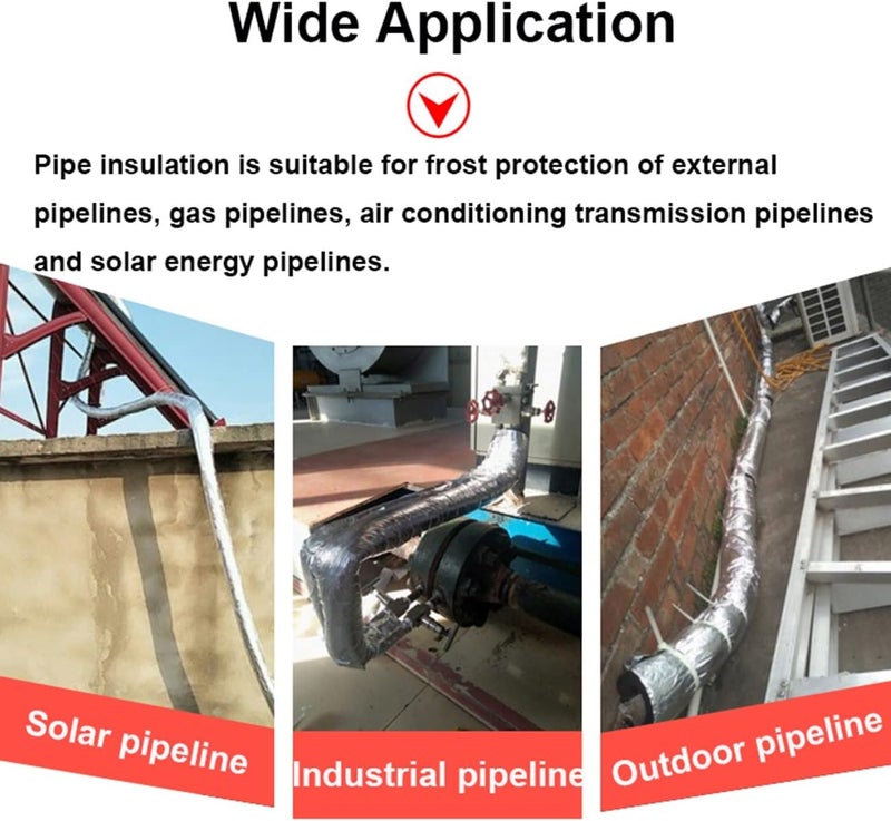 Pipe Insulation Foam, Aluminum Foil Wrap for Outdoor Winter Irrigation, Sprinkler(27mmx15mm) - Image 3