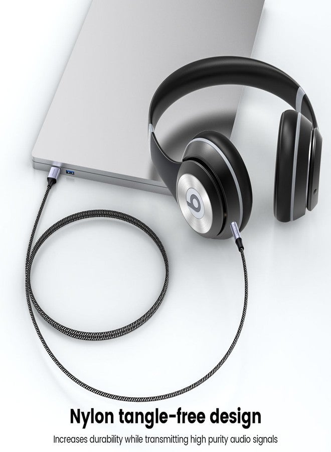 MOSWAG محول صوت MOSWAG USB إلى 2.5 مم TRS، كابلات تمديد سماعات رأس مصنوعة من النايلون لأجهزة ويندوز، لينوكس، أندرويد، كمبيوتر شخصي، لابتوب، سماعات رأس - Image 4
