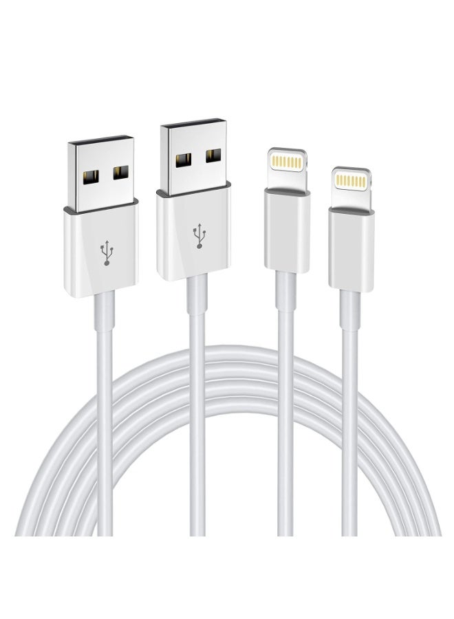 iPhone Charger Lightning Cable,2 Pack Apple MFi Certified USB iPhone Fast Chargering Cord,Data Sync Transfer for 13/12/11 Pro Max Xs X XR 8 7 6 5 5s iPad iPod More Model Cell Phone Cables - Image 1