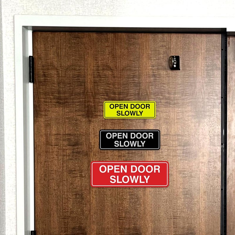 All Quality Standard Open Door Slowly Door/Wall Sign - Silver - Medium 1 Pack - Image 4