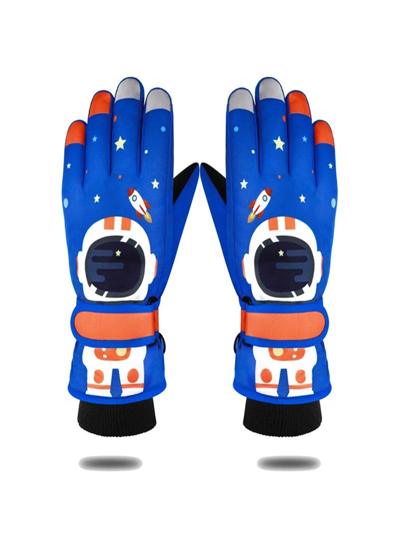 Generic - Kids Ski Gloves, Waterproof Snowboarding Gloves, Winter Skiing Gloves Thermal Snow Gloves with Adjustable Cuffs, for Children Boys Cycling, Skiing, Skating, Hiking, Kids Winter Gloves - Image 1