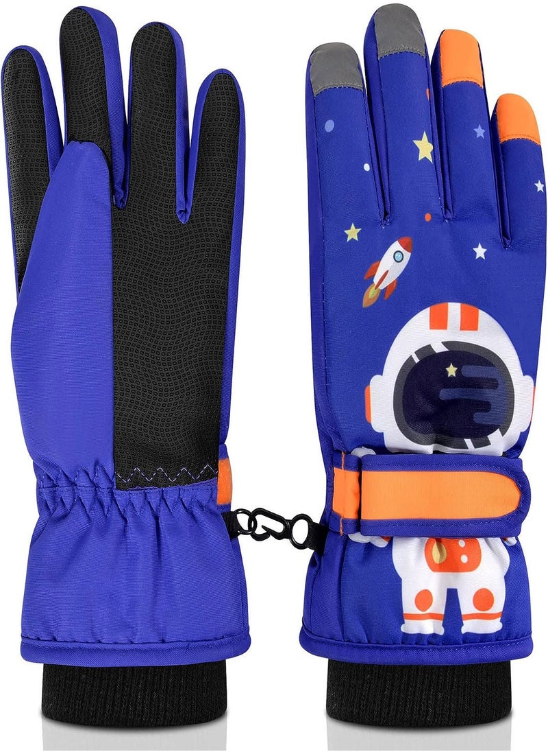 Generic - Kids Ski Gloves, Waterproof Snowboarding Gloves, Winter Skiing Gloves Thermal Snow Gloves with Adjustable Cuffs, for Children Boys Cycling, Skiing, Skating, Hiking, Kids Winter Gloves - Image 1