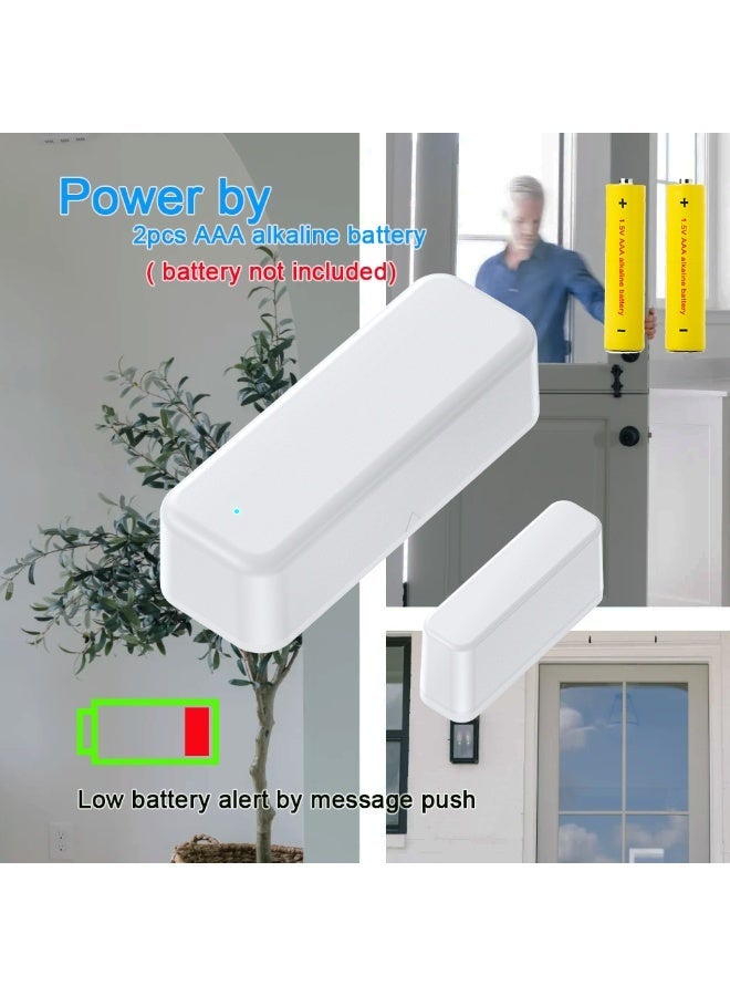 مستشعر ذكي للأبواب والنوافذ بتقنية الواي فاي – يتم التحكم به عبر التطبيق، متوافق مع مساعدات الصوت، تنبيهات فورية – لون أبيض - Image 5