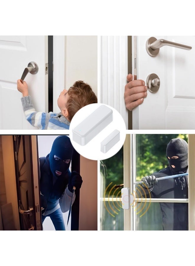 Smart Wifi Door & Window Sensor  - App Controlled Voice Assistant Compatible , Instant Alerts - White - Image 3