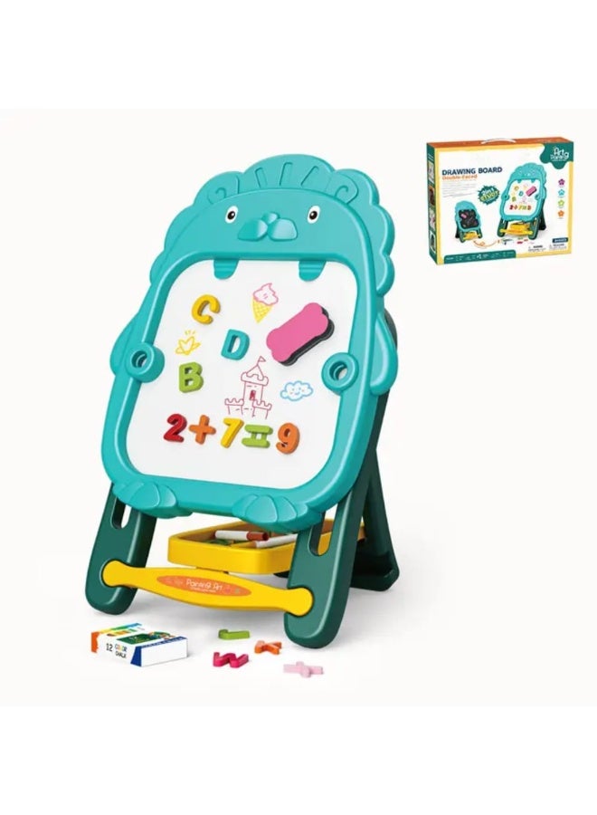 Double-Sided Educational Board for Kids (Magnetic + Chalkboard)