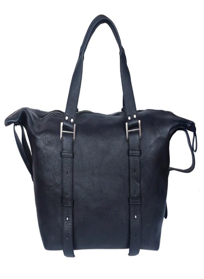 Orbit Art Gallery Cow Leather Duffle Bag with Shoe Compartment Weekend Bag Vacation Holidays Travel Bag Best Men Gift Groomsmen Gift 30 Inches, Black, Travel Duffle Bag With Adjustable Strap - Image 2