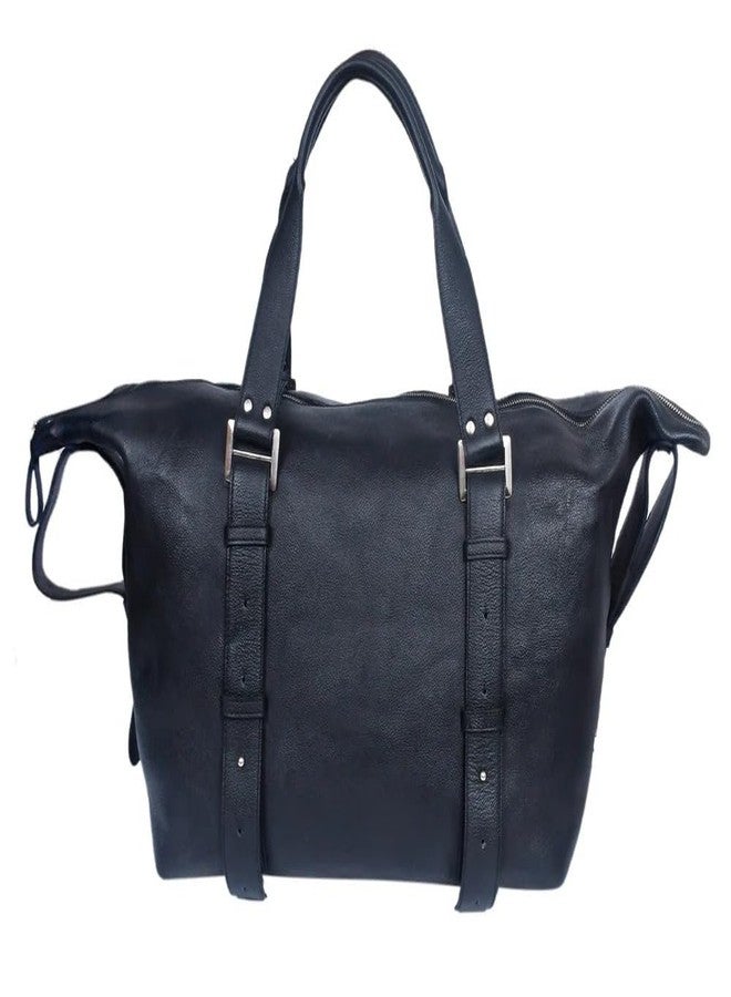 Orbit Art Gallery Cow Leather Duffle Bag with Shoe Compartment Weekend Bag Vacation Holidays Travel Bag Best Men Gift Groomsmen Gift 30 Inches, Black, Travel Duffle Bag With Adjustable Strap - Image 1