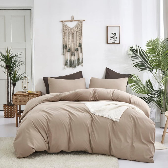 DEEP CHAMPAGNE COMFORTER SET FULL CREAM COFFEE BEDDING SET KHAKI BLANKET WOMEN SOFT DARK CHAMPAGNE BEDDING SET MEN BREATHABLE TAUPE COMFORTER SET