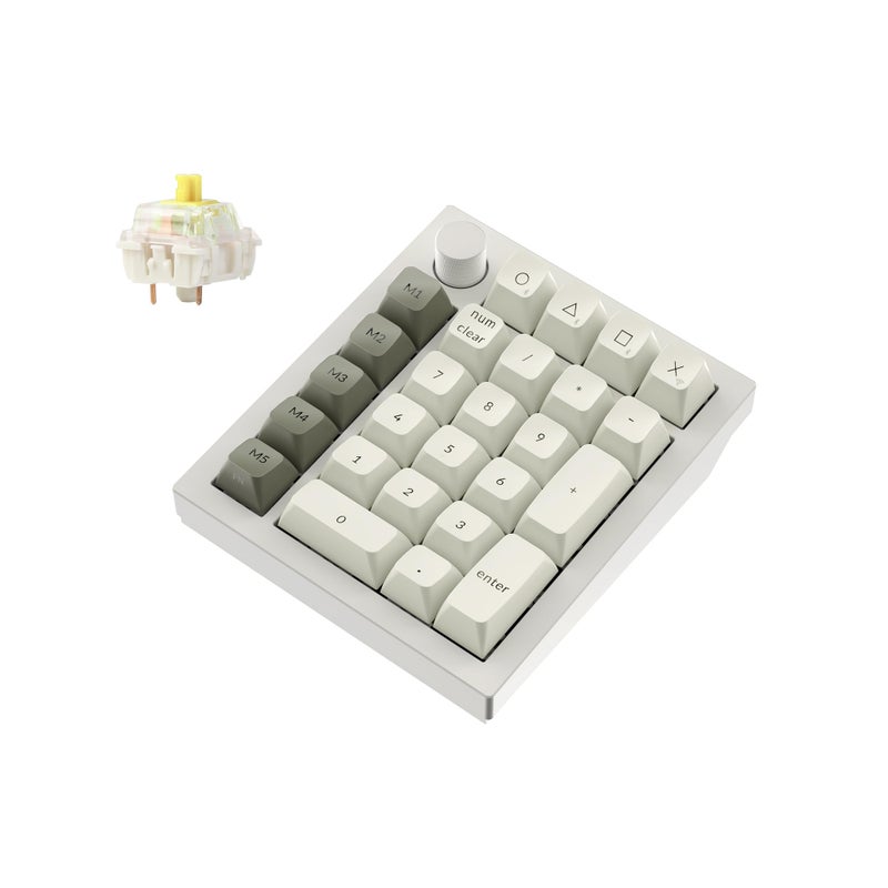 كيبورد رقمي ميكانيكي مخصص لاسلكي Keychron Q0 Max 24 GHz Bluetooth 5.1 سلكي QMK مع إضاءة RGB وقابل للتبديل مع مفتاح Gateron Banana للابتوب ماك ويندوز لينوكس أبيض