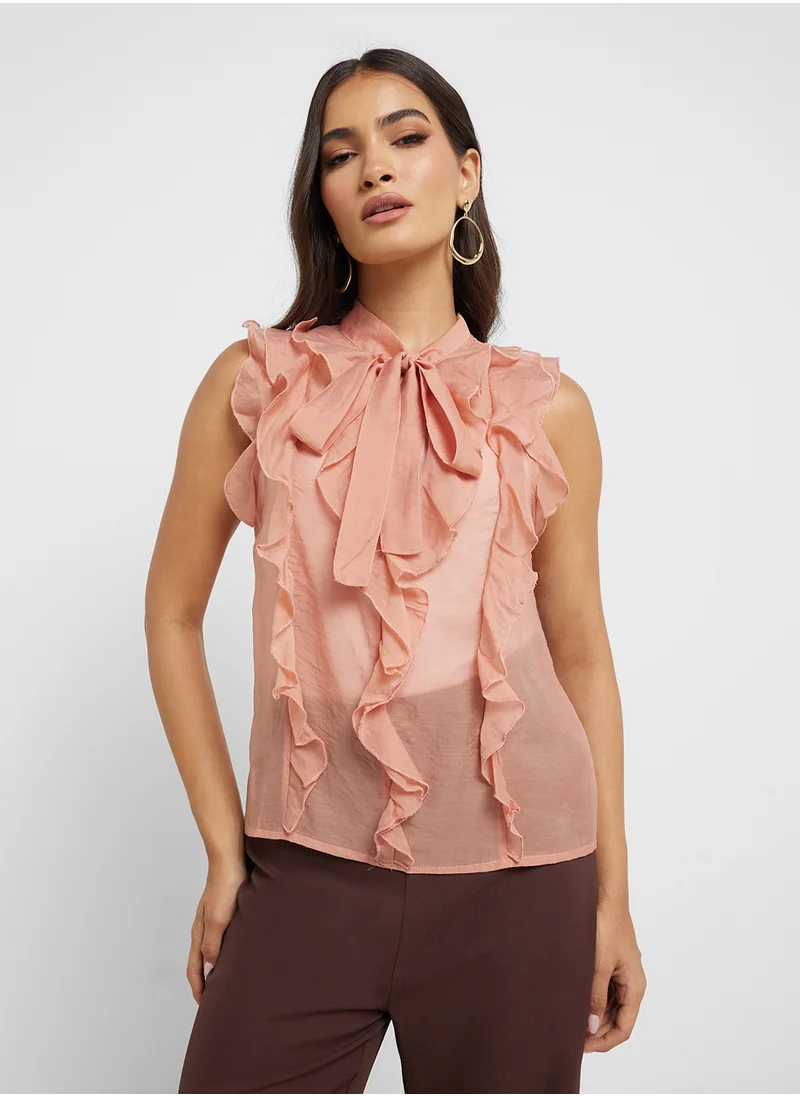 ELLA Ruffled Sleeveless Top