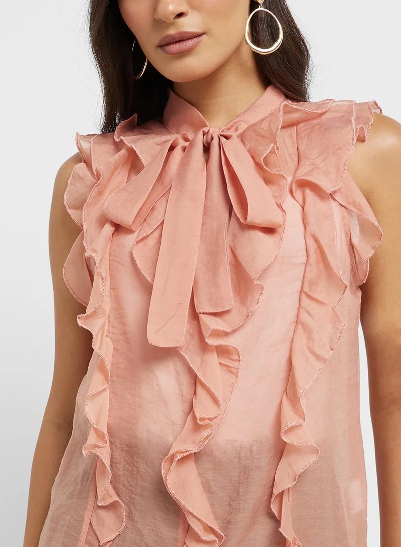 Ella  Ruffled Sleeveless Top for Women | Best Price UAE