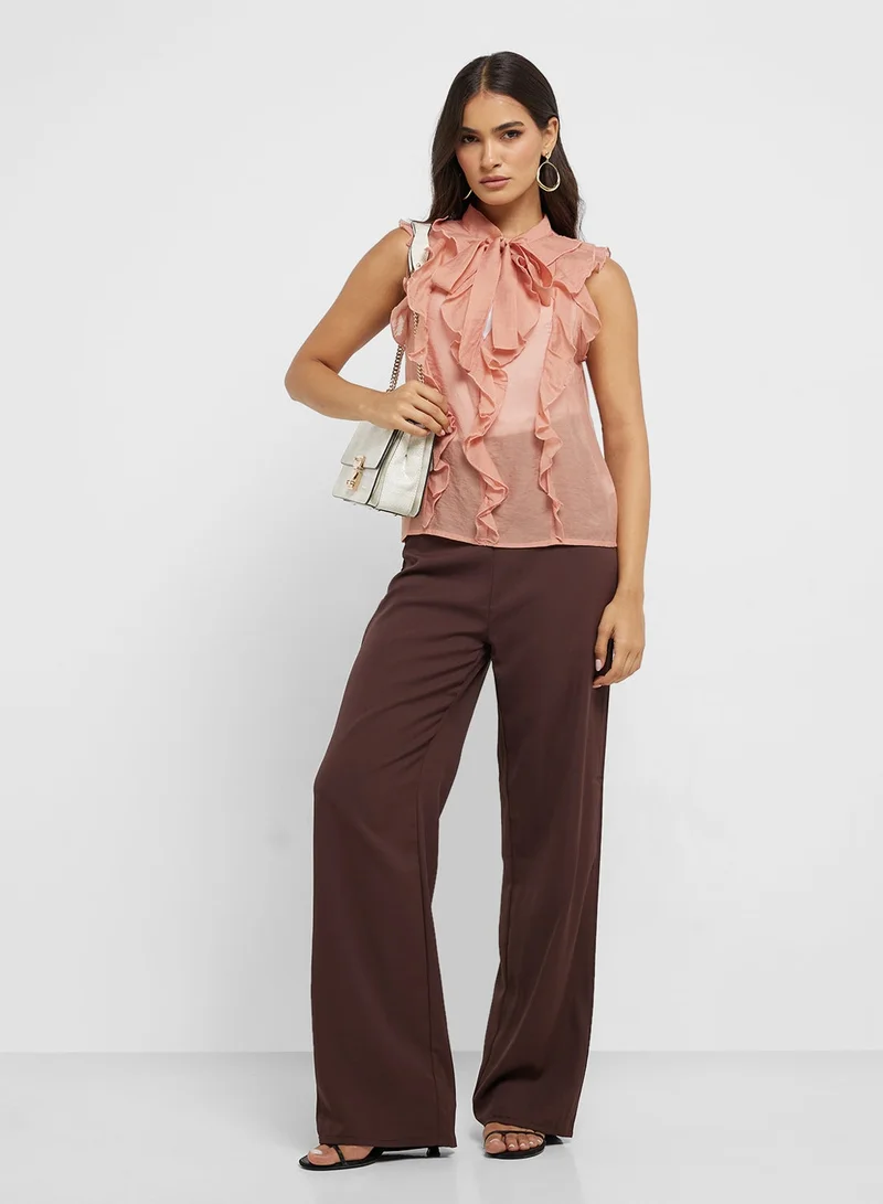 Ella  Ruffled Sleeveless Top for Women | Best Price UAE
