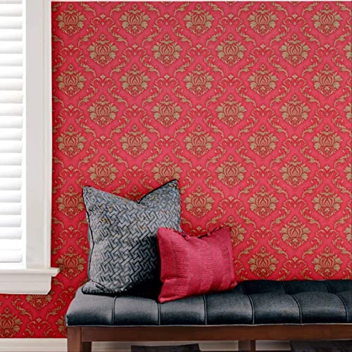 Maefele® Damask Design Self-Adhesive PVC Wallpaper 304CM X 45CM (Pink) - Image 2