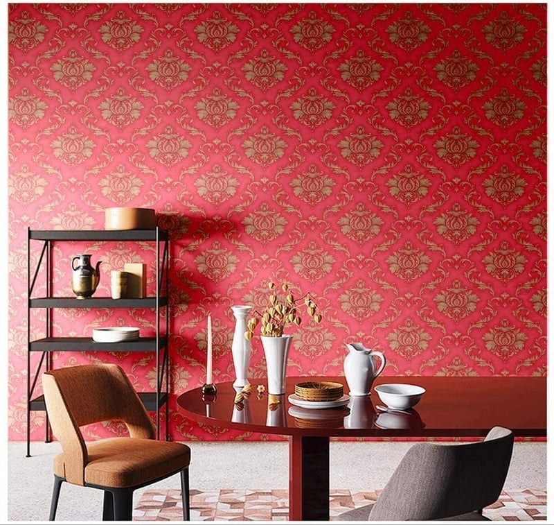 Maefele® Damask Design Self-Adhesive PVC Wallpaper 304CM X 45CM (Pink) - Image 3