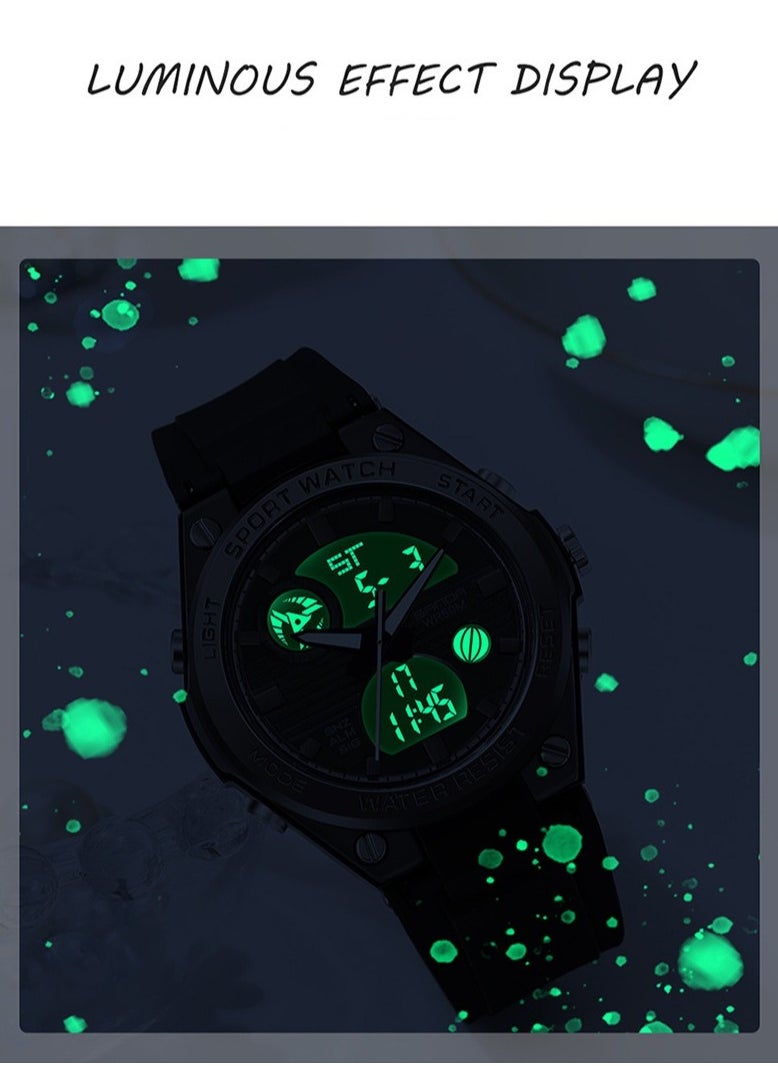 Sanda - Fashionable Waterproof Dual-Display Electronic Watch For Men And Women - Image 1