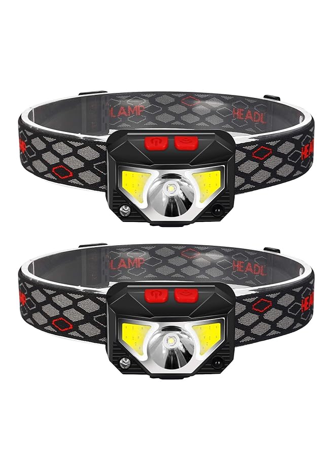 SKY-TOUCH Pritzker 2 Pack Rechargeable Headlamp Flashlight 800 Lumens Motion Sensor Head Lamp Ipx4 Waterproof Bright White Cree Led And Red Light Perfect For Running Camping Hiking Black - Image 1