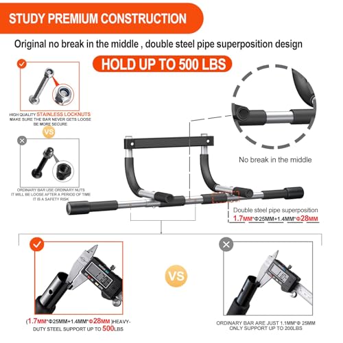 Ally Peaks Pull Up Bar for Doorway,Multiple Levels Width Adjustable Pull Up Bar Accurately Match Wide and Narrow doorframe,Indoor Chin-Up Bar Workout Bar,USA Original Patent - Image 3