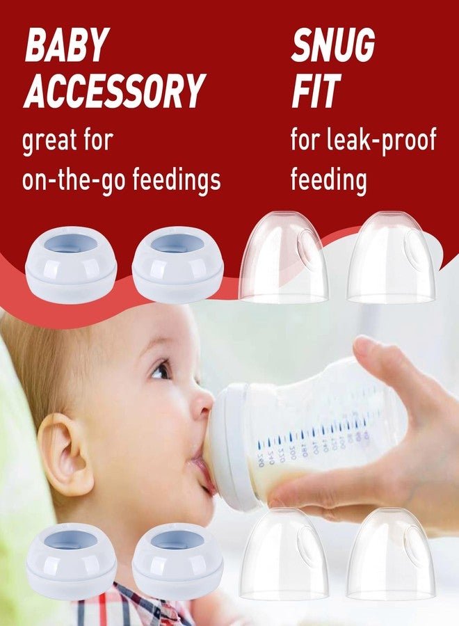 FixlyFido 4-Pack Baby Bottle Rings and Caps for Philips Avent Natural Bottles, Replacement Screw Ring Collars, Baby Bottle Nipple Rings for Avent Natural Plastic and Glass Bottles - Image 4
