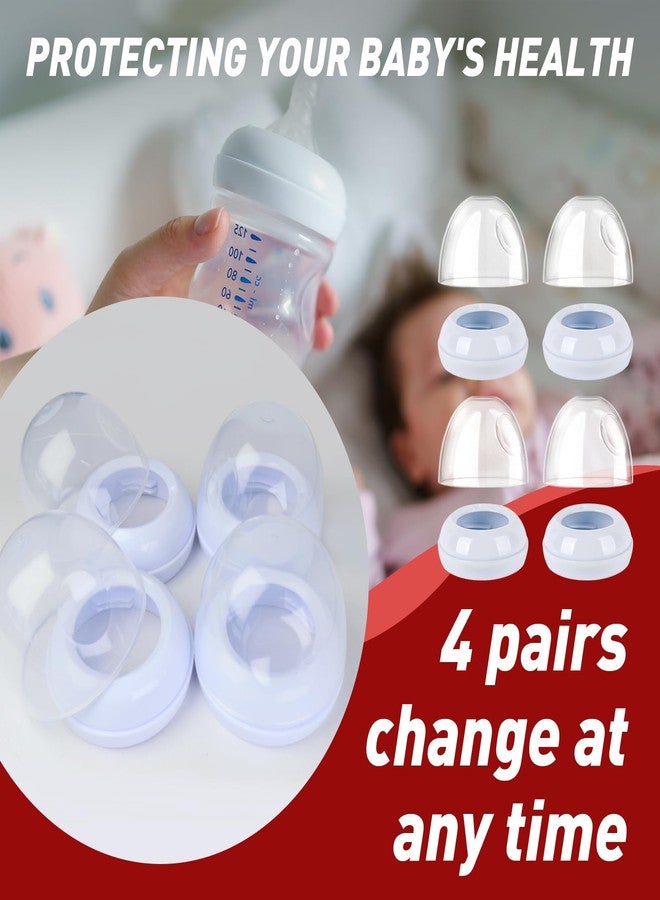 FixlyFido 4-Pack Baby Bottle Rings and Caps for Philips Avent Natural Bottles, Replacement Screw Ring Collars, Baby Bottle Nipple Rings for Avent Natural Plastic and Glass Bottles - Image 3