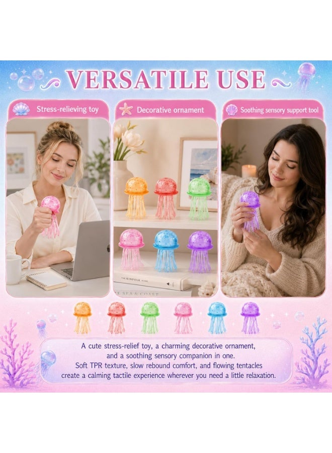 squishy Jellyfish Squishy, Jellyfish Design Squeeze Stress Ball, Drop Malt Sugar Balls for Anxiety Stress for Party Favors Birthday Gift (Blue) - Image 3