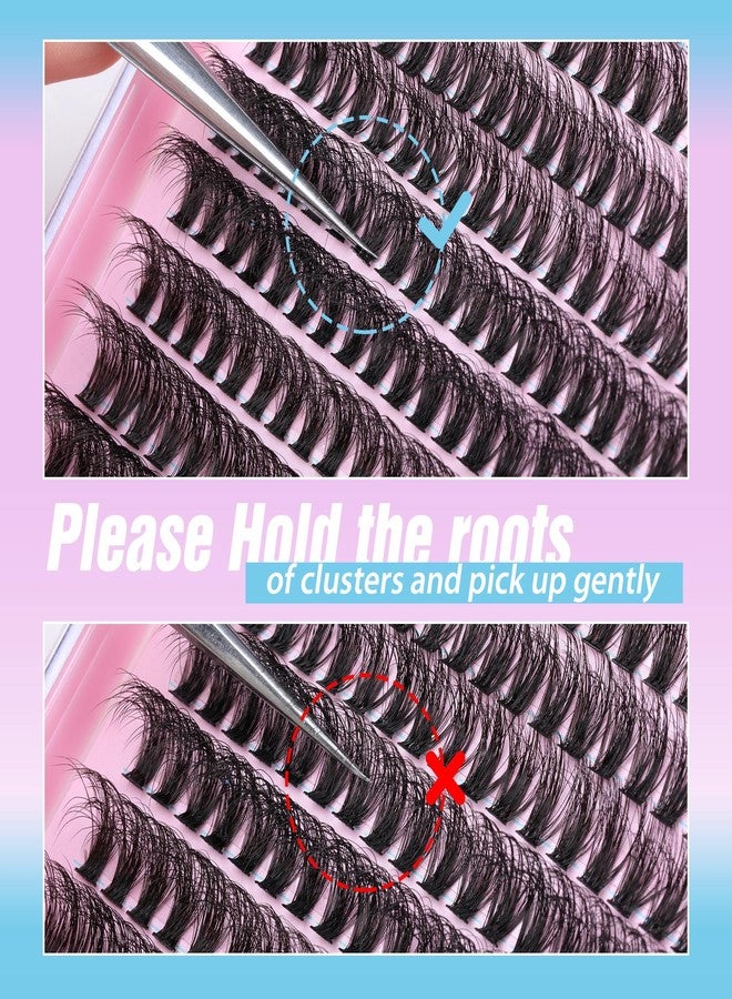 JIMIRE Fluffy Lash Clusters Volume Wispy 50D Thick Mink Eyelash Extensions 9-16mm 280Pcs Individual Lashes Beginners Friendly - Image 5