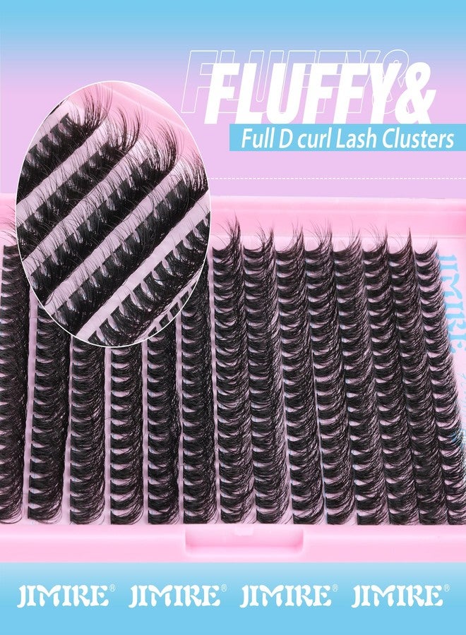JIMIRE Fluffy Lash Clusters Volume Wispy 50D Thick Mink Eyelash Extensions 9-16mm 280Pcs Individual Lashes Beginners Friendly - Image 3
