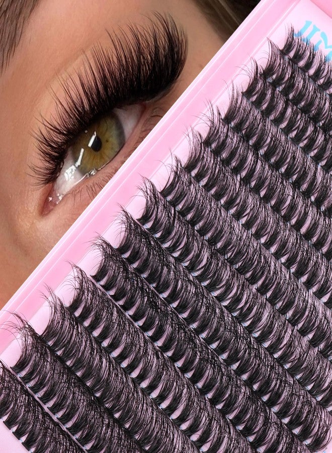 JIMIRE Fluffy Lash Clusters Volume Wispy 50D Thick Mink Eyelash Extensions 9-16mm 280Pcs Individual Lashes Beginners Friendly - Image 1