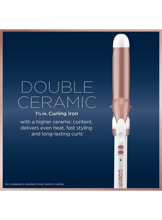 CONAIR Double Ceramic 1 1/4-Inch Curling Iron, 1 ¼ inch barrel produces loose curls – for use on medium and long hair - Image 2