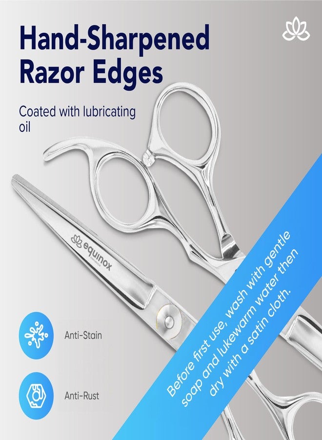 Equinox International Equinox Barber & Salon Styling Series Barber Hair Cutting Scissors/Shears 6.0" Overall Length Detachable Finger Rest High Quality Stainless Steel - Image 3