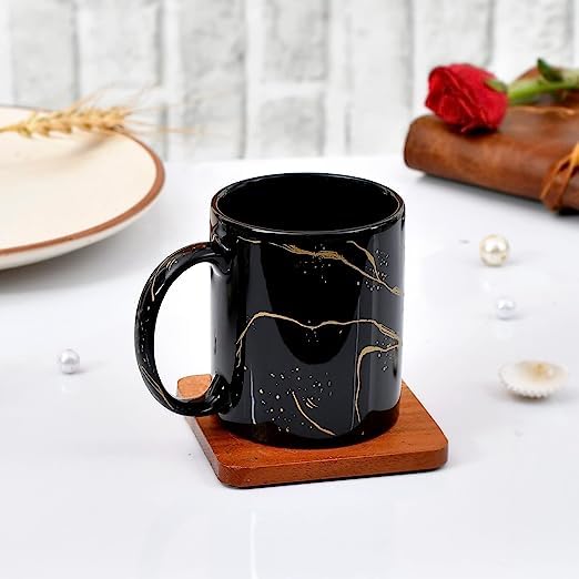 Gift Arcadia Black Copper Pipe Ceramic Mugs to Gift to Best Friend, Tea Mugs, Microwave Safe Coffee Mugs, (Set of 1) - Image 1