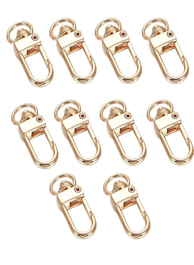 SNOOGG Swivel 35 mm gold Clasps Clips, Metal Carabiners, Metal Lobster Claw Clasps for Keychain Rings, Swivel Carabiner Hooks, Keychain Hooks, for DIY Bags Key Rings Puppy Chains (PACK OF 10) - Image 1