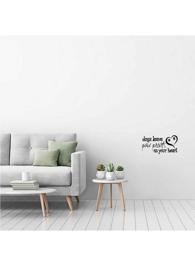 MOVANKRO Dogs Leave Paw Prints on Your Heart - Pure Black Vinyl Without Transparent Edge Wall Decal Home Décor Kids Room Living Pet Corner Art Sticker Quote - Image 4