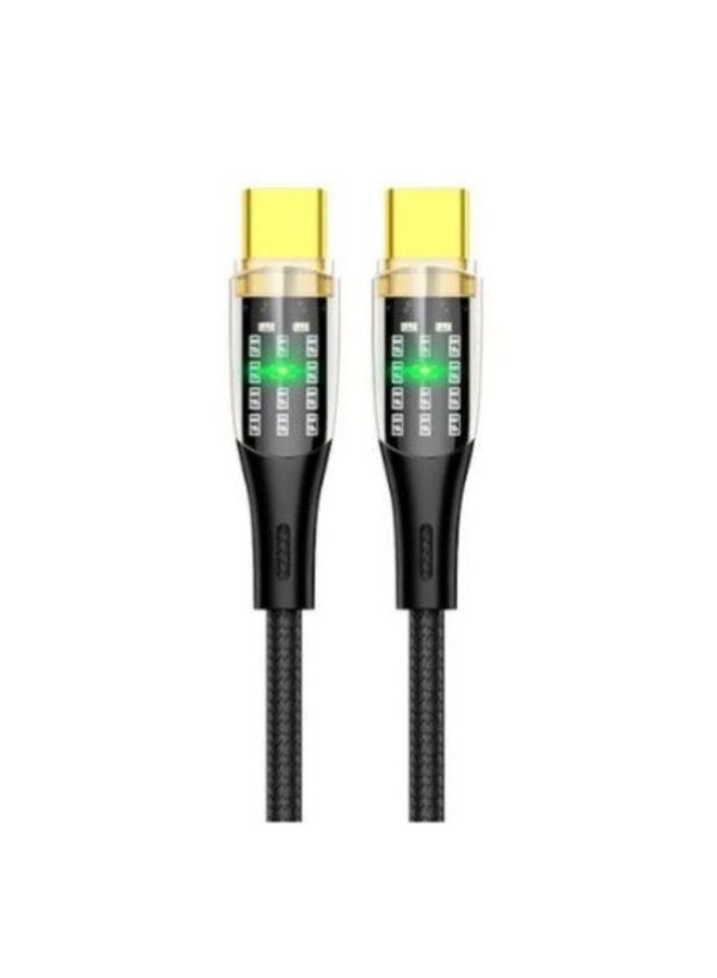 يس بلس كابل الشحن السريع Yesplus YS-836 بقوة 66 واط من النوع C إلى النوع C - مزود بشاشة LED - Image 1