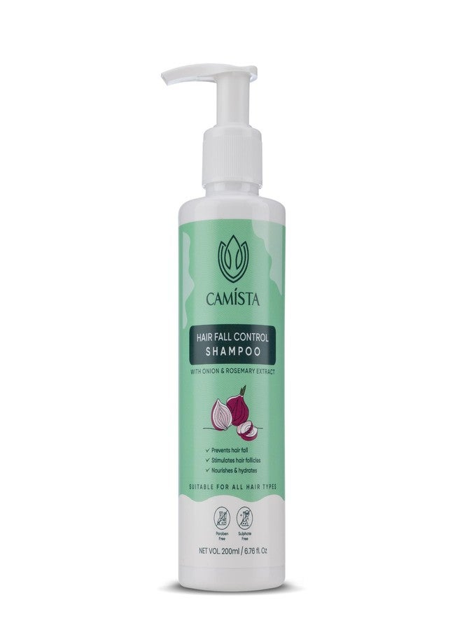 CAMISTA Hair Fall Control Shampoo with Onion, Rosemary, Bhringraj, Thuja, Jujube & Argan Oil For Promotes Hair Growth | Reduces Up to 90% Hair Fall | Sulfate Free l All Hair Types- 200ml (Pack of 1) - Image 1