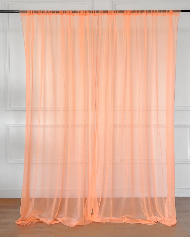 SpecialYou.in Special You Peach Backdrop for Decoration - Mandir Curtain, Net Curtain for Birthday, Wedding, Pooja and Home Decoration - 2 Pcs - Image 5