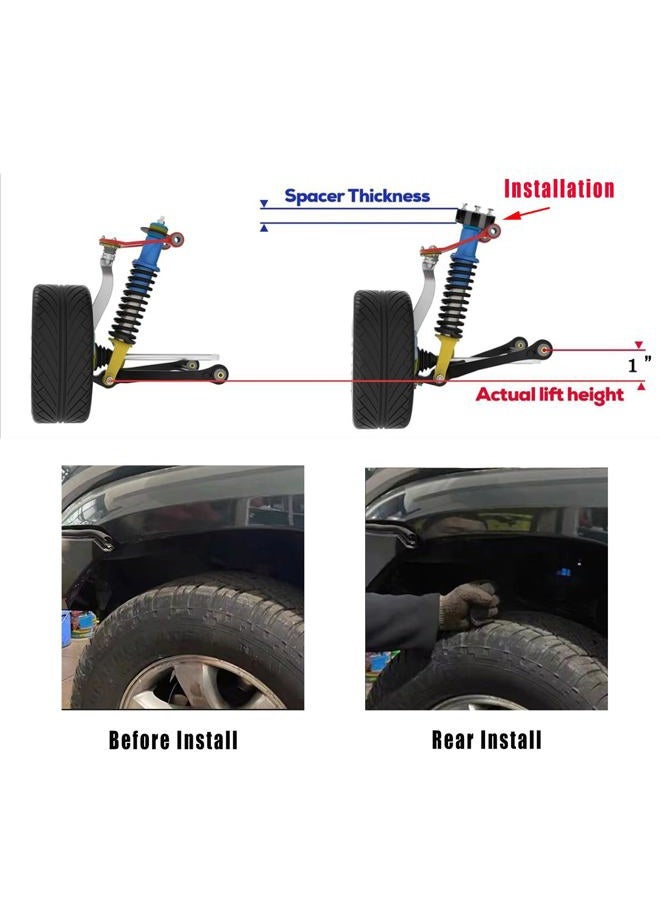 JS SUPER WORK Front Leveling Kit for Dmax 2012-2019 / Holden Colorado 2012-2023 / MUX 2012-2023 / Trailblazer 2012-2020 / Mazd BT50 2020-2023,2" Shock Spacer Suspension Lift Kit - Image 4