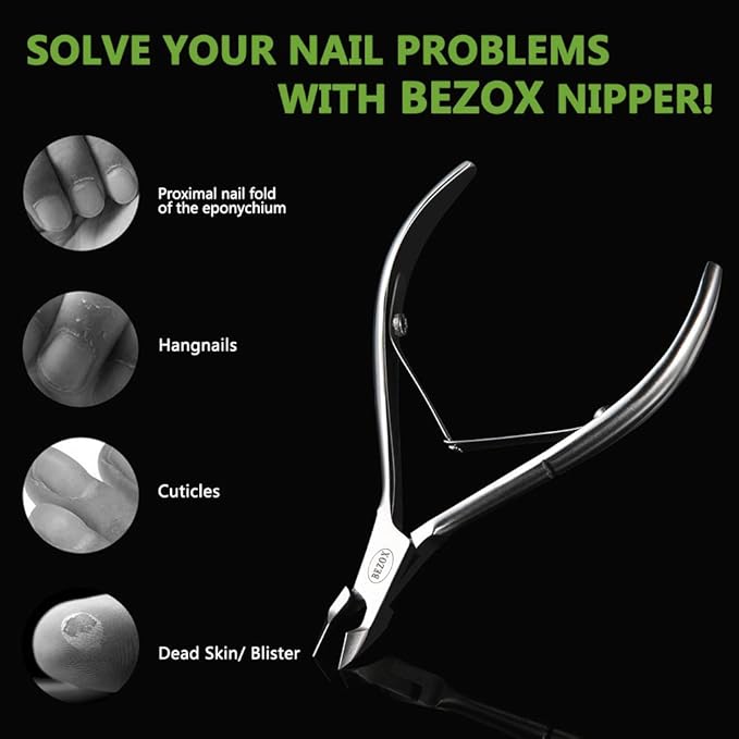 BEZOX Cuticle nipper Skin nippers made of stainless steel with sharp and smooth cut Cuticle Trimmer Clipper fine for removing excess torn skin on fingers and toes - Image 3