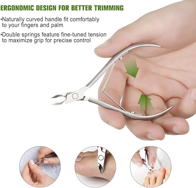 BEZOX Cuticle nipper Skin nippers made of stainless steel with sharp and smooth cut Cuticle Trimmer Clipper fine for removing excess torn skin on fingers and toes - Image 5