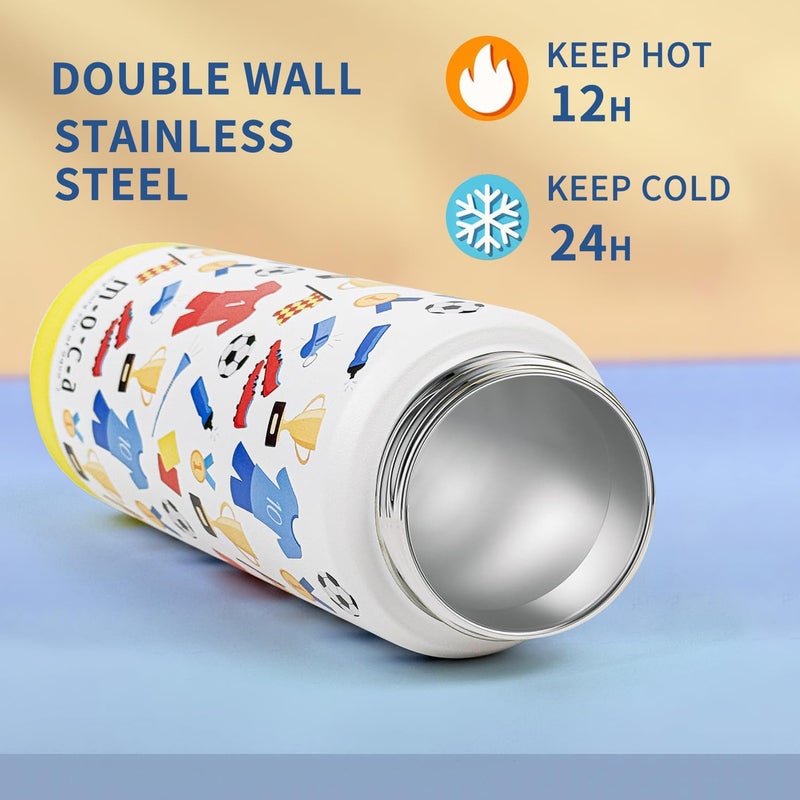 Moca Kids Water Bottle 550ml | Stainless Steel Sipper Bottle for Kids with Soft Nozzle |Boys & Girls KIds Leak-Proof Bottle for School & Travel | Non-Slip Base (Striker) - Image 3