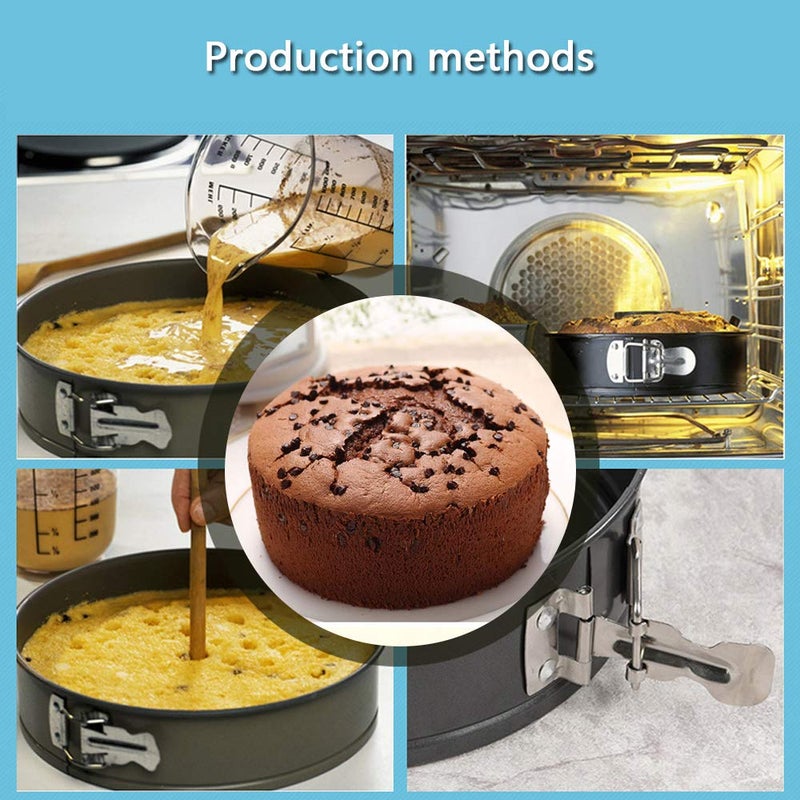 Miecux Non-stick Springform Pan Set,7 Sizes of High-carbon Steel Cake Pans, Leak-proof Bakeware Cheesecake Pan with Quick Release Clips & Removable Bottom (Set-1) - Image 2