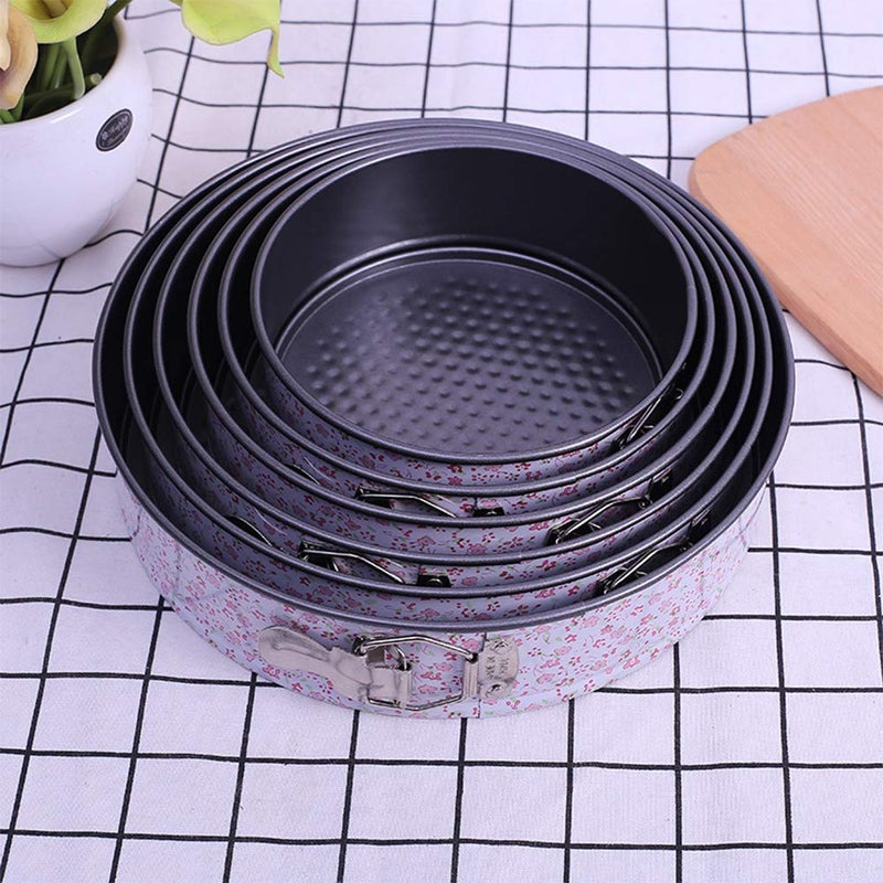 Miecux Non-stick Springform Pan Set,7 Sizes of High-carbon Steel Cake Pans, Leak-proof Bakeware Cheesecake Pan with Quick Release Clips & Removable Bottom (Set-1) - Image 4