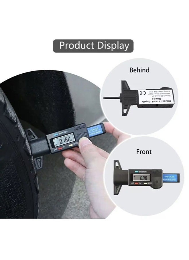 Generic - Tire Tread Depth Gauge, Digital Tire Tread Depth Gauge, 0-25.4 MM Inch Tyre Guage Digital with LCD Display Tread Checker Tire Tester, Tire Tread Depth Measuring Tool for Cars Trucks Vans SUV - Image 1