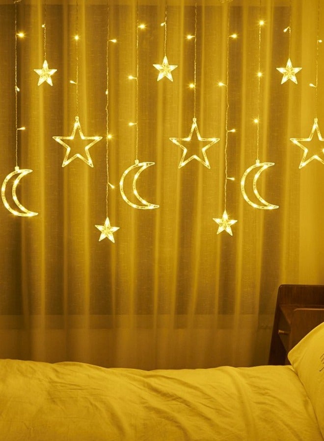HOMESTAR أضواء زينة رمضان 3.5 م ستارة زخرفية على شكل نجوم وأقمار إضاءة ليد لزينة المنزل والحفلات تعمل ببطارية USB - Image 1