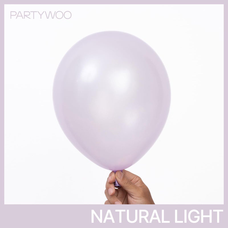 PartyWoo Pearl Lavender Balloons 140pcs Different Sizes Pack of 18 12 10 5 Inch Pearl Light Pastel Purple Lilac Balloon Arch Kit for Bachelorette Fairy Girl Birthday Party Decorations Purple-Z32 - Image 2