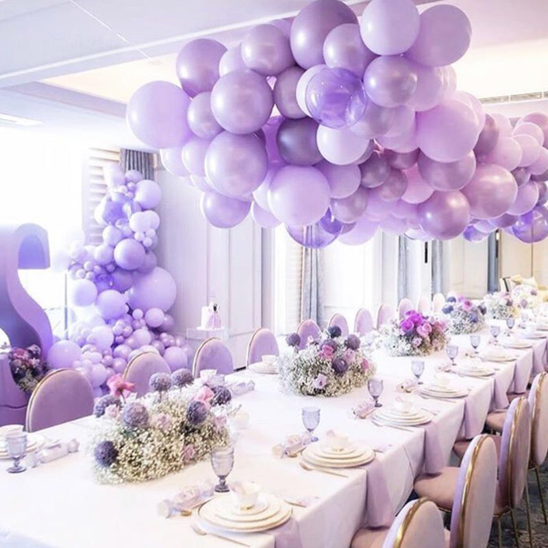 PartyWoo Pearl Lavender Balloons 140pcs Different Sizes Pack of 18 12 10 5 Inch Pearl Light Pastel Purple Lilac Balloon Arch Kit for Bachelorette Fairy Girl Birthday Party Decorations Purple-Z32 - Image 5