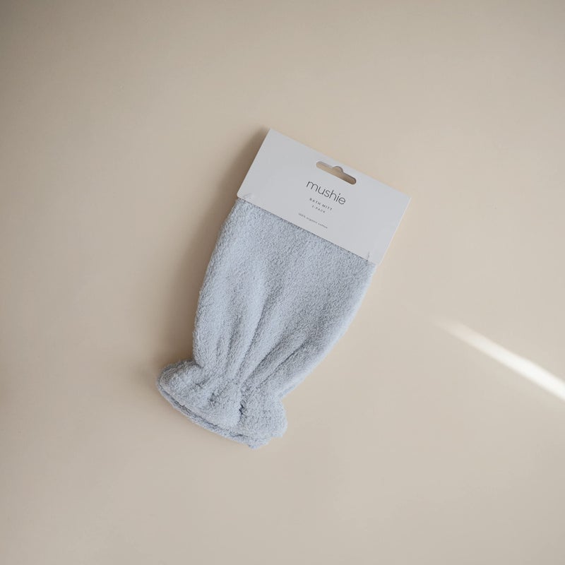 mushie Baby Bath Mitt | Organic Cotton | Pack of 2 (Gray) - Image 2
