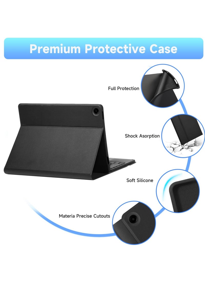 UCHUANG - Compatible with Samsung Galaxy Tab A9 Plus Keyboard Case 11-inch Magnetic Detachable Wireless Arabic Keyboard Cover，for Samsung Galaxy Tab A9 Plus 2023 (SM-X216/X210) - Black - Image 1