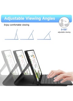 UCHUANG Compatible with Samsung Galaxy Tab A9 Plus Keyboard Case 11-inch Magnetic Detachable Wireless Arabic Keyboard Cover，for Samsung Galaxy Tab A9 Plus 2023 (SM-X216/X210) - Black  - Image 3
