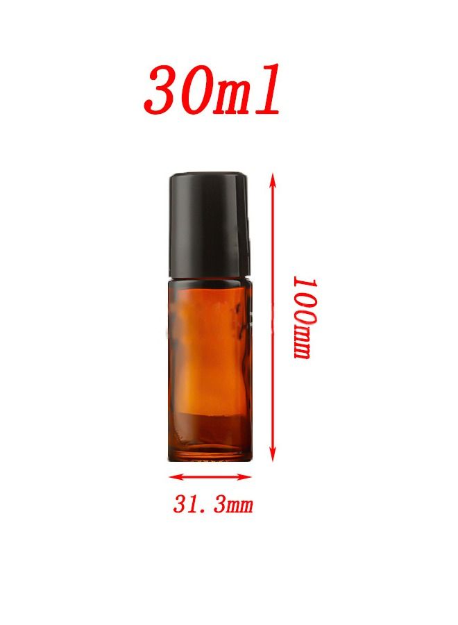 ZCM-HAPPY 12-piece Essential oil bottle set with rollerball brown 30ml - Image 2